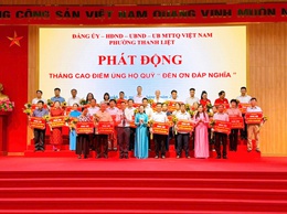 Phường Thanh Liệt phát động Tháng cao điểm ủng hộ Quỹ “Đền ơn đáp nghĩa” năm 2026