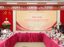 ĐẢNG ỦY XÃ THANH OAI LẤY Ý KIẾN VÀO DỰ THẢO ĐỀ ÁN SẮP XẾP, KIỆN TOÀN CHI BỘ THÔN, TỔ DÂN PHỐ