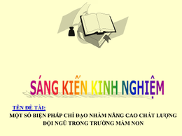 SKKN: Một số biện pháp chỉ đạo nhằm nâng cao chất lượng đội ngũ trong trường Mầm non