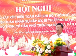 HỘI NGHỊ TRIỂN KHAI SẮP XẾP, KIỆN TOÀN CHI BỘ THÔN, TỔ DÂN PHỐ VÀ KIỆN TOÀN NHÂN SỰ CẤP UỶ, BÍ THƯ PHÓ BÍ THƯ CÁC CHI BỘ THÔN, TỔ DÂN PHỐ TRÊN ĐỊA BÀN XÃ DÂN HOÀ