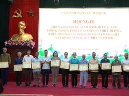 Xã Thanh Oai biểu dương 27 hộ gia đình văn hoá tiêu biểu năm 2026