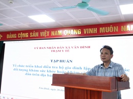 Trạm Y tế xã tập huấn điều tra, lập danh sách người dân khám sức khỏe miễn phí năm 2026