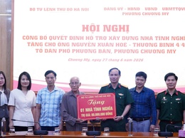 Phường Chương Mỹ công bố quyết định hỗ trợ xây dựng nhà tình nghĩa tặng thương binh Nguyễn Xuân Hòe