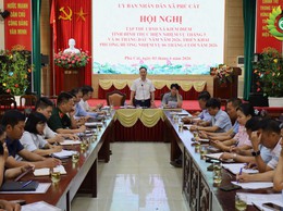 UBND xã Phú Cát tổ chức hội nghị đánh giá kết quả thực hiện nhiệm vụ 6 tháng đầu năm, triển khai nhiệm vụ trọng tâm 6 tháng cuối năm 2026