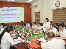 Đoàn Giám sát số 10 của Ban Thường vụ Thành ủy Hà Nội làm việc với phường Phúc Lợi