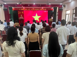 Phường Tây Mỗ tổ chức trang nghiêm Lễ chào cờ đầu tháng 6/2026