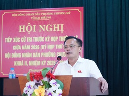 Bí thư Đảng ủy, Chủ tịch HĐND phường Chương Mỹ - Ông Phí Minh Hải tiếp xúc cử tri trước kỳ họp thường lệ giữa năm 2026