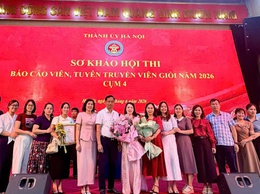 ĐỒNG CHÍ NGUYỄN THỊ THU HÀ XÃ BÌNH MINH XUẤT SẮC GIÀNH GIẢI NHÌ VÒNG SƠ KHẢO HỘI THI BÁO CÁO VIÊN, TUYÊN TRUYỀN VIÊN GIỎI NĂM 2026 CỤM THI SỐ 4