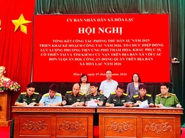 Hòa Lạc tổ chức Hội nghị tổng kết công tác Phòng thủ dân sự năm 2025, triển khai nhiệm vụ năm 2026.