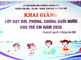 Chương Mỹ khai giảng lớp dạy bơi phòng, chống đuối nước cho trẻ em năm 2026