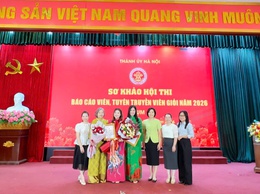 ĐẠI DIỆN ĐẢNG BỘ PHƯỜNG BỒ ĐỀ XUẤT SẮC GIÀNH GIẢI NHÌ TẠI HỘI THI BÁO CÁO VIÊN, TUYÊN TRUYỀN VIÊN GIỎI CỤM 5 THÀNH PHỐ HÀ NỘI NĂM 2026