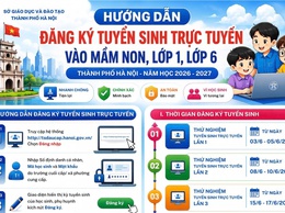 Hướng dẫn đăng ký tuyển sinh trực tuyến vào mầm non, lớp 1, lớp 6 năm học 2026 - 2027, thành phố Hà Nội