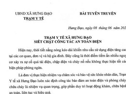 TRẠM Y TẾ XÃ HƯNG ĐẠO SIẾT CHẶT CÔNG TÁC AN TOÀN ĐIỆN