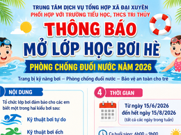 THÔNG BÁO MỞ LỚP HỌC BƠI HÈ PHÒNG CHỐNG ĐUỐI NƯỚC NĂM 2026