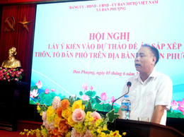 Xã Đan Phượng tổ chức hội nghị lấy ý kiến vào dự thảo Đề án sắp xếp thôn, tổ dân phố trên địa bàn