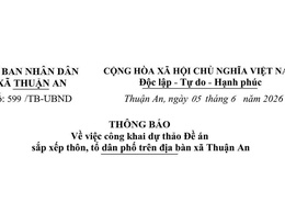 Công khai dự thảo Đề án sắp xếp Thôn, Tổ dân phố trên địa bàn xã Thuận An