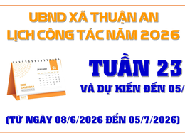 Lịch công tác tuần 23 - dự kiến đến 05/7 của UBND xã