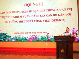 XÃ QUANG MINH TỔ CHỨC TẬP HUẤN HỆ THỐNG QUẢN TRỊ THỰC THI NHIỆM VỤ VÀ ĐÁNH GIÁ CÁN BỘ GẮN VỚI ĐO LƯỜNG HIỆU SUẤT CÔNG VIỆC (OKR/KPI)