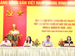 ĐẠI BIỂU HĐND XÃ THẠCH THẤT TIẾP XÚC CỬ TRI TRƯỚC KỲ HỌP THƯỜNG LỆ GIỮA NĂM 2026