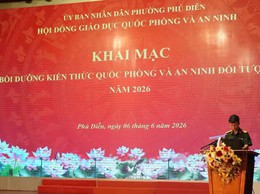 Phường Phú Diễn khai mạc Lớp bồi dưỡng kiến thức quốc phòng và an ninh đối tượng 4 năm 2026
