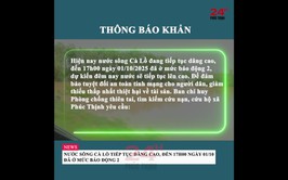 Thông báo khẩn tình trạng nước sông Cà Lồ dâng cao