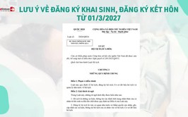Lưu ý về đăng ký khai sinh, đăng ký kết hôn từ 01/3/2027