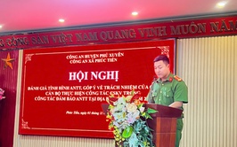 Công an xã Phúc Thọ tổ chức Hội nghị đánh giá tình hình ANTT và góp ý về trách nhiệm của cán bộ thực hiện công tác CSKV trong công tác đảm bảo ANTT trên địa bàn xã năm 2024.