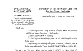 Đẩy mạnh chủ trương xét tặng Kỷ niệm chương “Vì sự nghiệp xây dựng Thủ đô” trên địa bàn quận Hoàn Kiếm