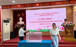 Thị trấn Quốc Oai phát động ủng bộ đồng bào bị thiệt hại do bão số 3 gây ra