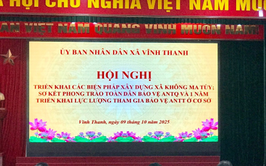 UBND xã Vĩnh Thanh tổ chức hội nghị triển khai các biện pháp xây dựng xã không ma túy; Sơ kết phong trào toàn dân bảo vệ an ninh Tổ Quốc và một năm triển khai lực lượng tham gia bảo vệ an ninh trật tự ở cơ sở.
