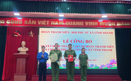 Công an xã Vĩnh Thanh ra mắt chi đoàn Công an xã và chi hội phụ nữ Công an xã