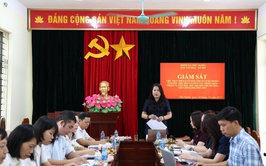 Ban Văn hóa – Xã hội Hội đồng nhân dân xã Phú Nghĩa tổ chức giám sát tại Trường Trung học cơ sở Đông Phương Yên