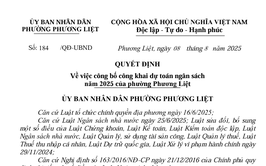 Quyết định về việc công bố công khai dự toán ngân sách năm 2025 của phường Phương Liệt
