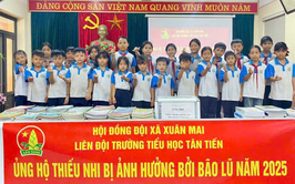 Ngành Giáo dục và Đào tạo xã Xuân Mai chung tay ủng hộ các trường bị ảnh hưởng bởi cơn bão số 10 và 11