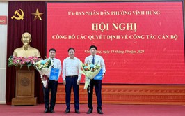 UBND phường Vĩnh Hưng tổ chức Hội nghị công bố các quyết định về công tác cán bộ