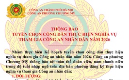 Thông báo tuyển chọn công dân thực hiện nghĩa vụ tham gia Công an nhân dân năm 2026
