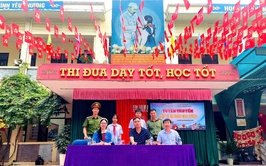 Công an xã Liên Minh tuyên truyền văn hóa giao thông học đường