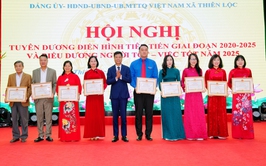 Xã Thiên Lộc tổ chức Hội nghị tuyên dương Điển hình tiên tiến giai đoạn 2020-2025, Người tốt - Việc tốt năm 2025