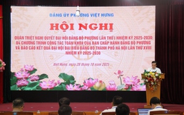 Phường Việt Hưng tổ chức Hội nghị quán triệt, triển khai Nghị quyết Đại hội Đảng bộ phường lần thứ I và 04 Chương trình công tác toàn khóa.