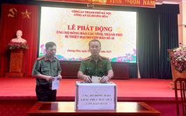 CÔNG AN XÃ DƯƠNG HÒA TỔ CHỨC LỄ PHÁT ĐỘNG ỦNG HỘ ĐỒNG BÀO CÁC TỈNH, THÀNH PHỐ BỊ THIỆT HẠI DO CƠN BÃO SỐ 10 NĂM 2025