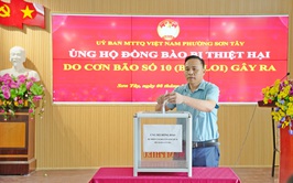 MTTQ VIỆT NAM PHƯỜNG SƠN TÂY PHÁT ĐỘNG ỦNG HỘ ĐỒNG BÀO BỊ THIỆT HẠI DO BÃO SỐ 10