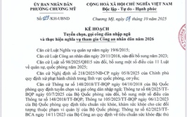 Phường Chương Mỹ triển khai kế hoạch tuyển chọn, gọi công dân nhập ngũ và thực hiện nghĩa vụ tham gia Công an nhân dân năm 2026