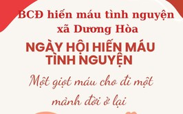 Xã Dương Hoà tổ chức Ngày hội Hiến máu tình nguyện vào ngày 12/10