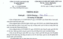 Thông báo thay thế đồng hồ nước định kỳ