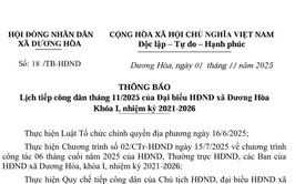 Lịch tiếp công dân tháng 11/2025 của Đại biểu HĐND xã Dương Hòa Khóa I, nhiệm kỳ 2021 - 2026