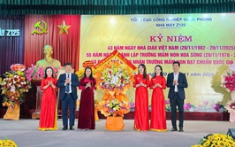 TRƯỜNG MẦM NON HOA SÚNG, XÃ SÓC SƠN TỔ CHỨC LỄ ĐÓN NHẬN TRƯỜNG ĐẠT CHUẨN QUỐC GIA MỨC ĐỘ 1