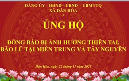 XÃ DÂN HÒA PHÁT ĐỘNG ỦNG HỘ ĐỒNG BÀO MIỀN TRUNG, TÂY NGUYÊN BỊ ẢNH HƯỞNG THIÊN TAI