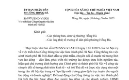 Phường Hồng Hà triển khai Cổng thông tin việc làm thành phố Hà Nội