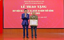 Xã Đoài Phương trao tặng Huy hiệu Đảng đợt 7/11/2025