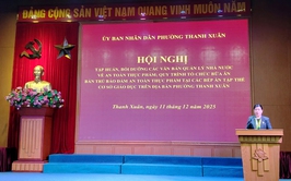 Phường Thanh Xuân tổ chức hội nghị tập huấn an toàn thực phẩm cho các cơ sở giáo dục trên địa bàn